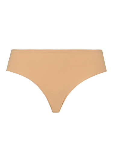 Front cutout view of Hanro nude microfibre Midi Briefs