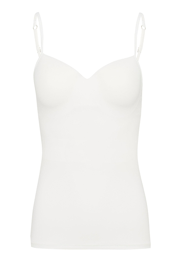 Front cutout view of HA off white microfibre Padded Bra-Camisole