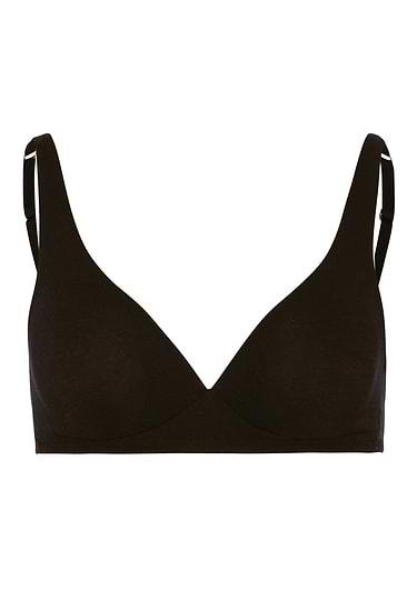 Front cutout view of HA black cotton Soft Cup Bra