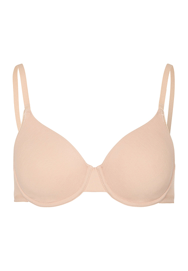 Front cutout view of HA beige cotton U/wire Bra