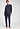 Front view of a women model wearing HA deep navy cotton L/SLV Pajama