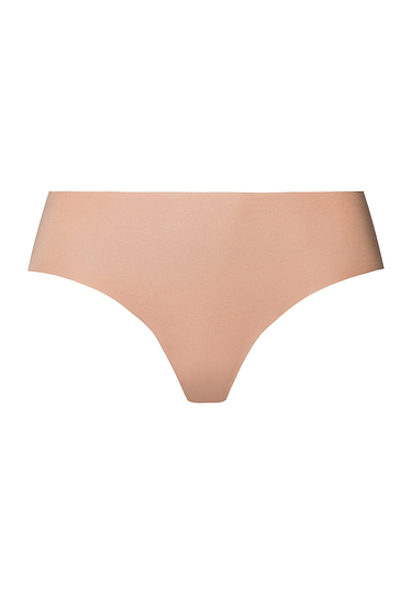 Front cutout view of Hanro beige cotton Midi Briefs