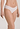 Front view of a women model wearing HA white cotton Midi Briefs