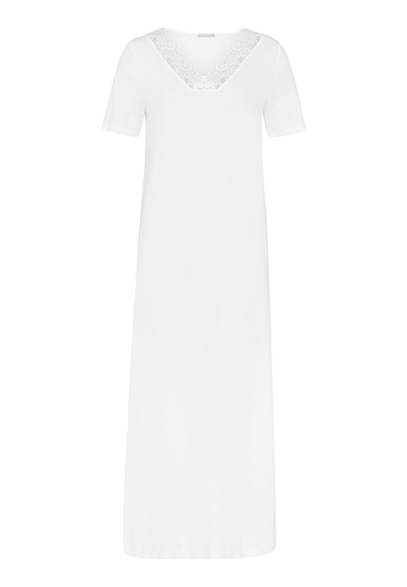 Front cutout view of HA white cotton S/SLV Nightdress 130cm