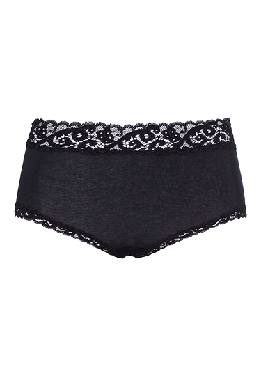 Front cutout view of HA black cotton Maxi Briefs