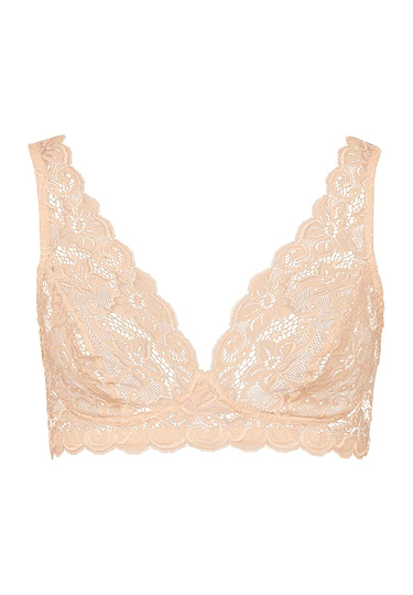 Front cutout view of HA beige microfibre Soft Cup Bra