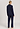 Back view of a women model wearing HA deep navy modal/viscose/tencel L/SLV Pajama