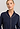 Close-up view of a women model wearing HA deep navy modal/viscose/tencel L/SLV Pajama