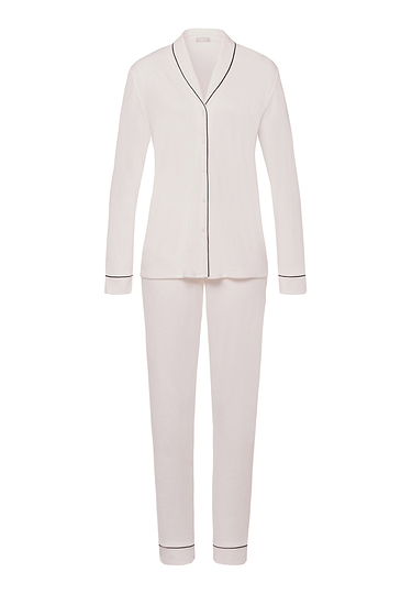 Front cutout view of HA almond modal/viscose/tencel L/SLV Pajama