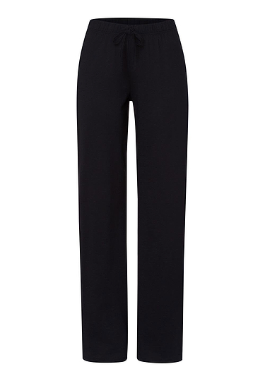Front cutout view of HA black cotton Long Pants