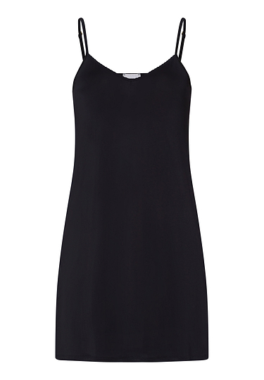 Front cutout view of HA black modal/viscose/tencel Bodydress 85cm