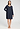 Front view of a women model wearing HA deep navy modal/viscose/tencel L/SLV Nightdress 95cm