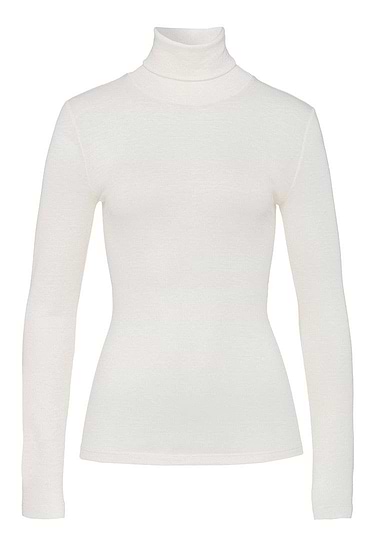Front cutout view of HA cygne wool Turtle-Neck Shirt