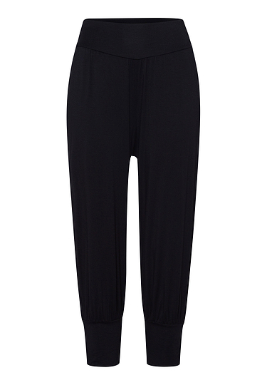 Front cutout view of HA black beauty modal/viscose/tencel Crop Pant