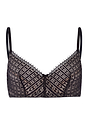 Front cutout view of Hanro black modal/viscose/tencel U/wire Bra