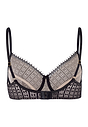 Back cutout view of Hanro black modal/viscose/tencel U/wire Bra