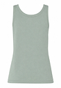 Back cutout view of HA green tea cotton Tank Top