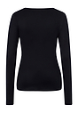Back cutout view of Hanro black cotton L/SLV Shirt