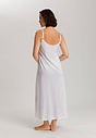 Back view of a women model wearing HA white cotton Spaghetti Dress 130cm