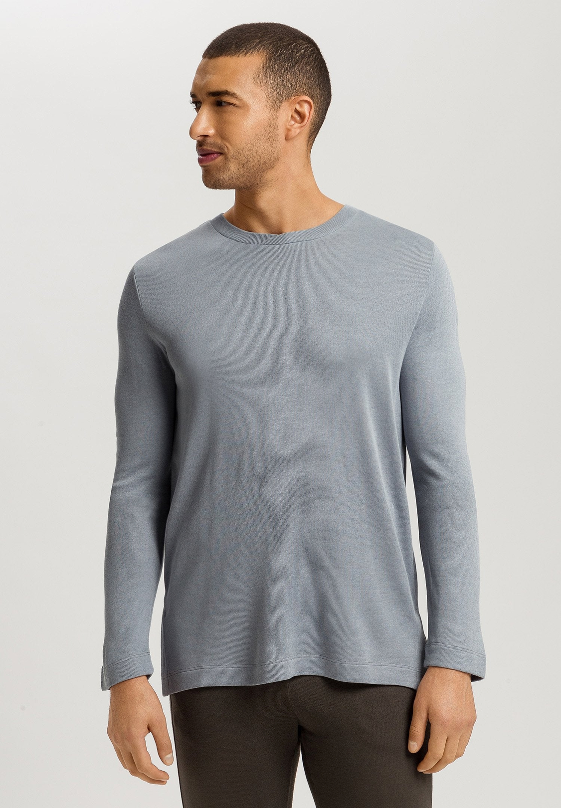 HANRO Woolen Comfort Long Sleeve Shirt | Cliff Grey