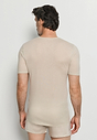 Back view of a men model wearing HA moon cotton S/SLV Shirt