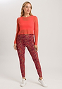 Full-body view of a women model wearing HA graphic marble microfibre Leggings