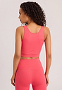 Back view of a women model wearing HA juicy melon microfibre Tank Top