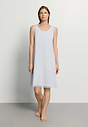 Full-body view of a women model wearing HA watery blue cotton Sleeveless Nightdress 90cm