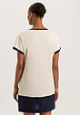 Back view of a women model wearing HA antique white cotton S/SLV Nightdress 85cm