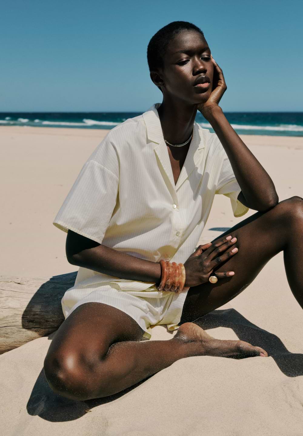 HANRO S/SLV Shirt in Jolly Citrus