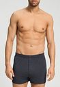 Front view of a men model wearing HA charcoal melange modal/viscose/tencel Boxers