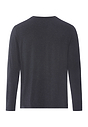 Back cutout view of HA charcoal melange modal/viscose/tencel L/SLV Shirt V-Neck