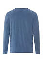 Back cutout view of HA tanzanite melange modal/viscose/tencel L/SLV Shirt V-Neck