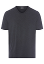 Front cutout view of HA charcoal melange modal/viscose/tencel S/SLV Shirt V-Neck