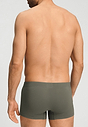 Back view of a men model wearing HA charcoal art / smokey olive cotton Pants 2Pack