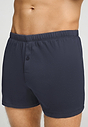 Close-up view of a men model wearing HA stormy gray cotton Boxers