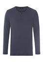 Front cutout view of HA stormy gray cotton L/SLV Henley Shirt