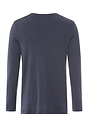 Back cutout view of HA stormy gray cotton L/SLV Henley Shirt
