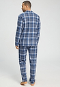 Back view of a men model wearing HA pacific squares cotton L/SLV Pajama