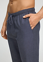 Close-up view of a men model wearing HA stormy flannell cotton Long Pants