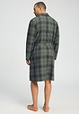 Back view of a men model wearing HA willow squares cotton Robe