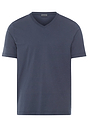 Front cutout view of HA stormy gray cotton S/SLV Shirt V-Neck