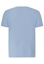 Back cutout view of HA cashmere blue cotton S/SLV Shirt