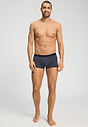 Full-body view of a men model wearing HA stormy gray microfibre Pants