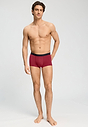 Full-body view of a men model wearing HA intense red microfibre Pants