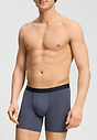 Front view of a men model wearing HA stormy gray modal/viscose/tencel Shortleg Pants