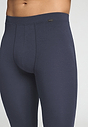 Close-up view of a men model wearing HA stormy gray modal/viscose/tencel Longlegs