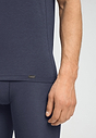 General view of a men model wearing HA stormy gray modal/viscose/tencel S/SLV Shirt V-Neck