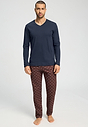 Front view of a men model wearing HA sagittarius cotton L/SLV Pajama