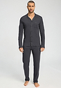 Front view of a men model wearing HA charcoal art cotton L/SLV Pajama